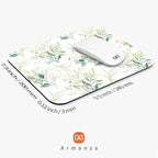 Square Mouse Pad Pretty Leaves, Personalized Premium-Textured Custom Mouse Mat Design, Washable Mousepad Cloth, Non-Slip Rubber Base Computer Mouse Pads for Wireless Mouse