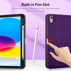 DTTO for iPad 11th (A16)/ 10th Generation Case with Keyboard (2025/2022), 7 Colors Backlit Wireless Detachable Keyboard Leather Folio Cover with Pencil Holder & Pocket, Deep Purple