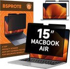 Removable Privacy Screen for MacBook Air 15 Inch (2023-2025, M2, M3, M4), Reduce Eye Strain Laptop Privacy Filter Shield and Protector for Mac 15.3'' (Model A2941 A3114 A3241)