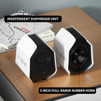 D-ONE 30W PC Gaming Computer Speakers for Laptop, Mac, Desktop Computer, Woofer Speakers, Bluetooth, USB, 3.5mm AUX Inputs, RGB Lights, Multimedia Speakers, White