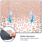 Mouse Pad, Animal Print Mouse Pad Custom Design, Square Waterproof Mouse Pad Non-Slip Rubber Base MousePads for Office Laptop, 9.5"x7.9"x0.12" Inch(Pink Glitter Leopard)