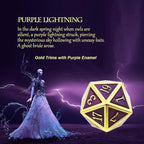 Haxtec D&D Metal Dice Set Gold Purple DND Dice Compatible with Dungeons and Dragons Gifts RPG Roleplaying Dice