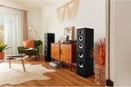Polk Monitor XT70 Large Tower Speaker - Hi-Res Audio Certified, Dolby Atmos & DTS:X Compatible, 1" Tweeter, (2) 6.5" Dynamically Balanced Woofers, (2) 8" Passive Radiators (Single, Midnight Black)