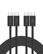 Belkin USB C to USB C Cable 2-Pack, 9.9ft, 60W - Type C Charger, iPhone Charger Cord, Soft, Braided, Flexible for iPhone 16, Galaxy S25, Pixel 9, Airpods, iPad Pro & More, Travel Essentials - Black