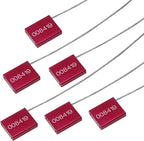 Leadseals(R) 200 Red Steel Cable Seals Metal Security Tag Numbered Truck Trailer Seal Anti-Tamper Pull-Tite Security Seal Aluminum Body Transport Shipping Seal Self-Locking Safety Ties ISO 17712