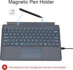 Keyboard for Microsoft Surface Pro Copilot+ (11th Edition) / Pro 11 / Pro 10 / Pro 9 / Pro 8 / Pro X, 13 inch, Detachable Type Cover with Touchpad, Pen Holder (Grey Without Backlit)