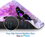 Black Butterfly Mouse Pad, White Daisy Mousepad for Design, Anti-Slip Rubber Base Wireless Mouse Pads for Laptop