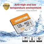 GIGASTONE 128GB Micro SD Card 2-Pack, A1 V30 4K Video Recording, Compatible with Security Camera, Dash cam, Drone, 95MB/s MicroSDXC Memory Card UHS-I Class 10, with 2 SD Adapter
