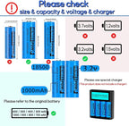 Henreepow 18500 3.2v LiFePo4 Rechargeable Battery, 3.2v LiFePo4 Rechargeable Battery 1000mAh for Outdoor Garden Solar Lights, Flashlight (18500-3.2v-6Pack)