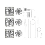 GAMDIAS AEOLUS P2-1203 120mm ARGB PWM Fan (3 Pack, no Hub), Include Reverse Fan Blade x3 & Controller, ARGB Sync, Easy Installation & Cabless Daisy-Chain Design, Silent Operation, Up to 2400RPM, White