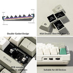 Keychron Q6 Max QMK/VIA Bluetooth Wireless /2.4 GHz/USB-C Wired Custom Mechanical Keyboard, Full Size Programmable Knob RGB Backlit Hot-Swappable Gateron Brown Switch for Mac Windows Linux - White