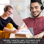 Headset with Microphone - Noise Canceling Computer Headset for Office, Meetings, Chat- Comfortable Over-Ear PC Headphones with Rotating Mic- 3.5 Jack for Universal Connectivity (1 Pack)