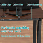 Cable Raceway - Magnetic Cable Management Under Desk with Upgraded Aesthetic Large Hole, Cord Organizer Kit for Hiding Computer, Gaming Desk, Network, Power Cord, TV - 8PCS 8x15.7in Black