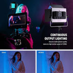 NEEWER Upgraded RGB LED Studio Video Light with Tripod Stand, App Control 50W 7000Lx CRI97+ 3200-5600K Dimmable Panel Key Lighting Kit for Game Streaming YouTube Recording Photography, RGB660 PRO II
