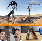 Magnetic Selfie Stick for iPhone,4 in 1 Multifunctional Portable Selfie Sticks Retractable Cell Phone Travel Tripod with Remote Control, Mini Tripod Phone Stand for iPhone 16/15/14/13/12 Series