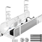 Under Desk Cable Management Tray, Wire Management Desk Cable Organizer Cable Management Box, Cord Organizer Storage for Office