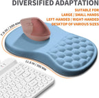 Ergonomic Joint Wrist Support Mouse Pad with Memory Foam Cushion Massage Bump, Carpal Tunnel Pain Relief Mousepad Slope Design for Wrist Rest, 11.8x7.9 in, LightSkyBlue