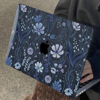 for 2018 2019 2020 2021 MacBook Air 13 Inch Case M1 A2337 A2179 A1932, Pattern Plastic Hard Shell Case Cover for MacBook Air 13.3 M1 with Retina Display & Touch ID, Wild Flowers Black