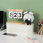 Large Cable Organizer Box for Power Strips, Surge Protectors, Chargers, TV Computer Wires - White