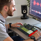 Audio mixer, suitable for live streaming, singing, and gaming on computers/phones; podcast mixer with real-time sound card, noise reduction function, and one-click mute function
