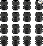 PENGLIN Cable Glands 3/4" NPT Nylon Cable Connector, Strain Relief Cord Connector, IP68 Waterproof Adjustable Locknut(3/4 Inch (16-Pack))