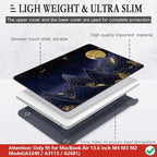 CISSOOK Compatible with MacBook Air 13.6 inch Case 2022 2024 2025 Release Model A2681 A3113 A3240, Plastic Hard Shell Case with Keyboard Cover for MacBook Air 13.6 M2 M3 M4, Gold Moon