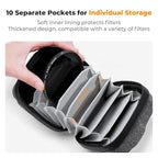 K&F Concept 10 in 1 Lens Filter Case, Hard Shell Camera Filter Pouch Up to 82mm with Hand Strap, Waterproof Camera Lens Filter Storage Wallet for ND UV CPL Filter Pouch