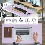 PU Leather Desk Pad Protector Gaming Mouse Pad Non Slip Desk Mat for Keyboard and Mouse Waterproof Desk Writing Pad for Office and Home Desk Accessories(Purple, 31.5 * 15.7)