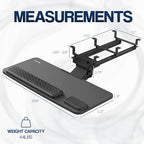 VIVO Premium Adjustable Computer Keyboard and Mouse Platform Tray, Ergonomic Under Table Desk Mount Drawer with Padding, Black, MOUNT-KB27P-B