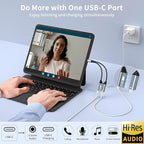 Quanlex 2 in 1 Magnetic USB C to 3.5mm Headphone Jack Adapter and Charger, USB C to Aux Audio Jack Hi-Res 32bit/384kHz with PD 60W Fast Charging Dongle Cable for iPadiPhone 16/15