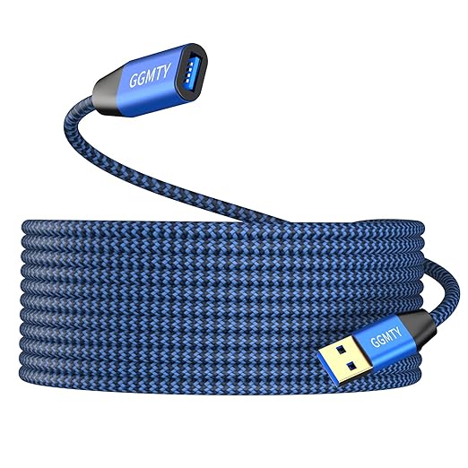 USB 3.0 Extension Cable 1.5 ft,Type A Male to Female Extension Cord Durable Braided Material High Data Transfer Compatible with USB Keyboard,Mouse,Flash Drive, Hard Drive,Printer