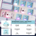 EPOMAKER TH108 Full Size Mechanical Keyboard, Wireless Gaming Keyboard with 8000mAh Battery, Creamy Gasket, 108 Keys, Hot Swap, Custom Driver, RGB Backlight (Blue&White, Creamy Jade)