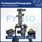 Fotopro Mini Tripod with Ball Head Phone Mount Detachable Selfie Stick Folded only 8.6" Max Load up to 6.6 lbs FY-810 Grey