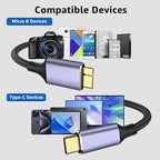USB 3.1 Micro B to USB C Hard Drive Cables, 3.3FT 10 Gbps USB C to Micro B, External Hard Drive Cable Compatible with MacBook Pro/Air, iPad/Tablet, iPhone, Samsung Galaxy S24, WD Seagate etc
