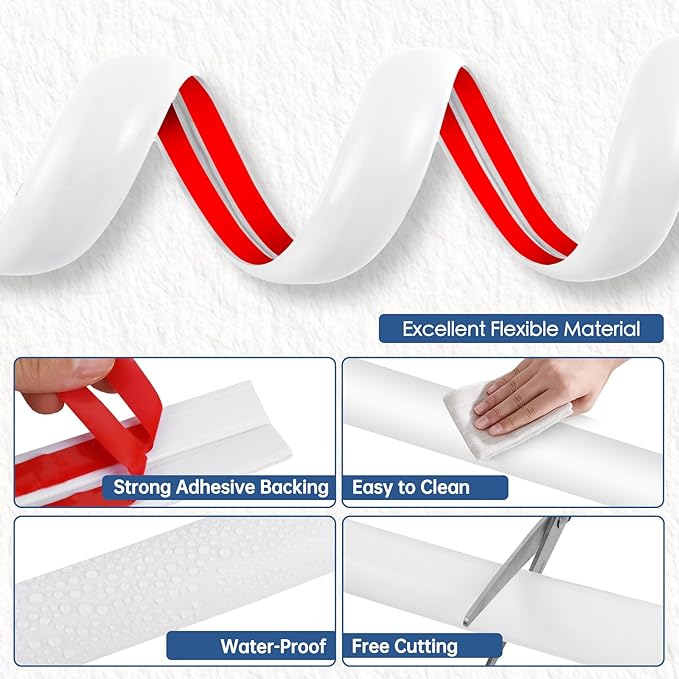 Floor Cord Cover for Wires on Floor Self Adhesive Cord Hider Floor Cable Management Wire Covers for Cords Protector Prevent Cable Trips Cord Cavity W 0.51" x H 0.31", White, 3.3Ft