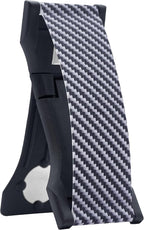 LOVEHANDLE PRO Premium Phone Grip - Silicone Phone Strap - Magnetic Phone Mount and Kickstand for Smartphone and Tablet - Carbon Fiber