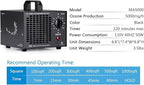 Airthereal MA5000 Commercial Ozone Generator, High Capacity Ozone Machine Odor Removal - Home Air Ionizers O3 Deodorizer for Rooms, Smoke, Cars and Pets, Eliminate Odors up to 2000sq.ft., Black