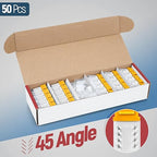 Everest 45° Angled RJ45 Cat6 Keystone Jacks 50-Pack in Yellow - Slim Profile Female RJ45 Connectors - Cat 6 Keystone Jack - Compatible with 45° Angled Speed Termination Tool - 45Term (B0BL3GS7ZY)