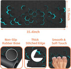 Mouse Pad Large Abstract Hexagonal Neon Non-Slip Game Desk Mat with Stitched Edge Laptop Keyboard Desk Pad for Work Home Gaming (35.4 x 15.7 Inches)