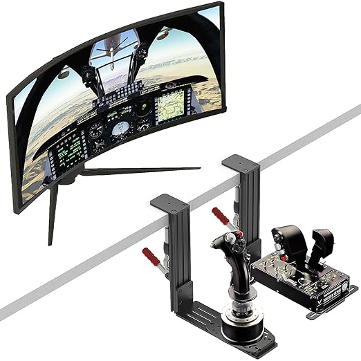 Flight Sim Hotas Desk Mount Compatible with Logitech X56,X52,X52 Pro/Thrustmaster T-Flight Hotas X,SimTask Farmstick,Sol-R2,T16000M FCS/VKB Gunfighter Mk.lll,Gladiator/Pro/Airrow/VPC Mongoos T-50