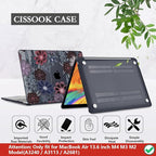 CISSOOK Compatible with MacBook Air 13.6 inch Case 2022 2023 2024 2025 Model A2681 A3113 A3240, Plastic Hard Case with Keyboard Cover Screen Protector Type C Adapter, Texture Flowers