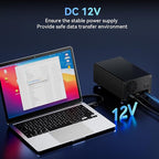 Aluminum Dual Bay 10Gbps Hard Drive Enclosure with Cooling Fan for 2.5“/3.5" SATA HDD/SSD with USB A/C 3.2 Gen 2, Support Hot Swappable, Daisy Chain Expansion, Tool-Free, DAS(NO RAID/NAS)