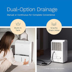hOmeLabs 50 Pint Wi-Fi Dehumidifier for up to 7,000 Sq Ft Rooms (MAX 120 Pint at 95°F, 90% RH) – Powerful Humidity Control for Large Rooms and Basements