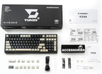 YUNZII YZ98 Gasket Mechanical Keyboard,99 Key Hot Swappable BT5.0/2.4G/USB-C Wireless NKRO 98% 1800 Layout with RGB LED Backlit for Linux/Win/Mac(Milk Switch, Black)