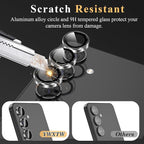 YWXTW Camera Lens Protector for Samsung Galaxy S24 / S23 / S23 Plus, [NOT for S24 Plus] 9H Tempered Glass HD Clear Individual Ring Camera Screen Protector for Galaxy S24 Accessories (Clear)