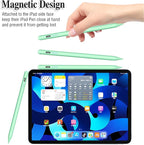 Active Stylus Pens for Touch Screens Magnetic Type-C Charging Tablet Pen with 4 POM Tips iPad Pencil Stylus Pen for iPad/Pro/Air/Mini/iPhone/Samsung/Android and Other Smartphone Device-Green
