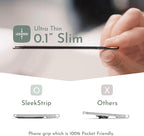 Phone Grip, Ultra Thin Cell Phone Grips Finger Holder Kickstand for Back of Phone, Loopy Case Swappable for Smartphones Wireless Chargers Car Mounts - SleekGrip Essential