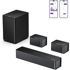 ULTIMEA 5.1 Sound Bar for Smart TV, Virtual Surround Sound System for TV, 320W Peak Power, Adjustable Surround Speakers and Subwoofer, APP Control, Home Theater Soundbar Poseidon D50(2025 New Model)