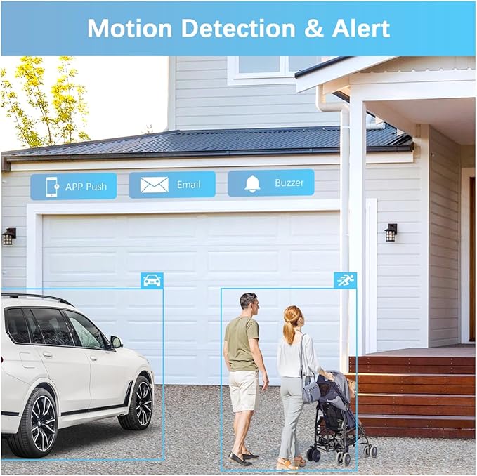 WEILAILIFE 【 90ft Super Night Vision & Dual Antenna Enhanced】 2-Way Audio Outdoor Wireless Security Camera System, WiFi Video Surveillance, Home Security Cameras