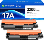 17A High Yield Toner Cartridge (Black 2-Pack) with chip Replacement for HP 17A CF217A Toner Compatible with HP Laserjet Pro MFP M130a M130fn M130fw M130nw M102a M102w Printer M130 M102 Ink All-in-One